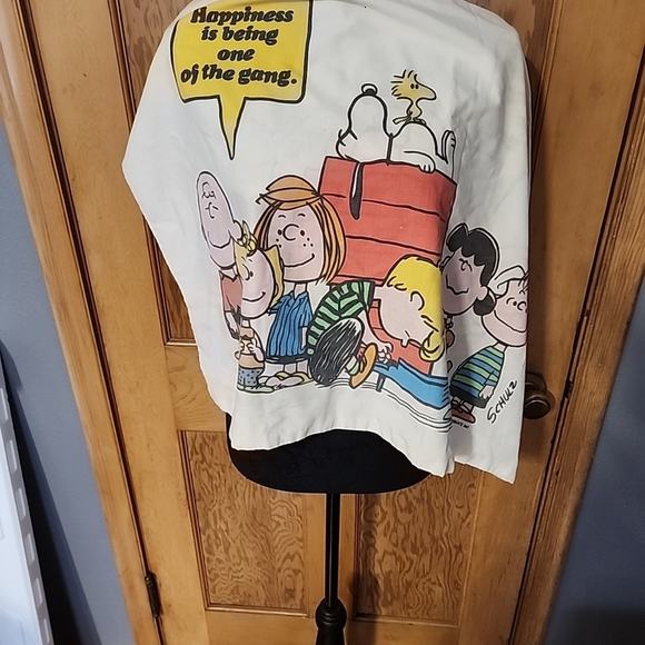 Vtg 1971 Peanuts Snoopy Charlie Brown Sheet Set Sears Schulz Twin pillowcases - Picture 14 of 14